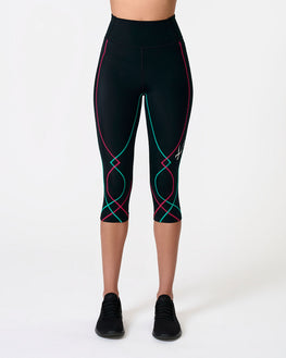 Stabilyx® 3.0 Joint Support 3/4 Compression Tight: Women's Black/Teal Aura