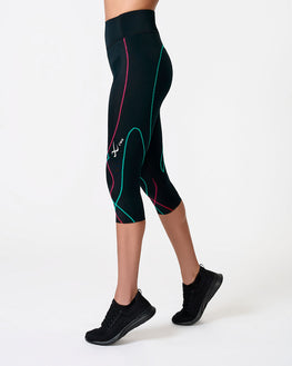 Stabilyx® 3.0 Joint Support 3/4 Compression Tight: Women's Black/Teal Aura