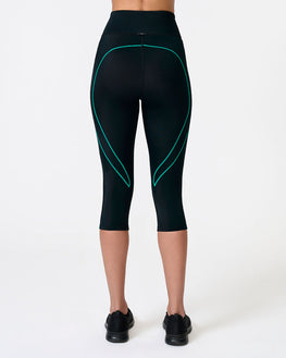 Stabilyx® 3.0 Joint Support 3/4 Compression Tight: Women's Black/Teal Aura