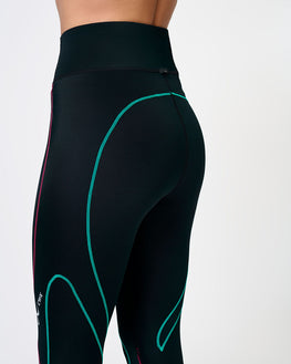 Stabilyx® 3.0 Joint Support 3/4 Compression Tight: Women's Black/Teal Aura