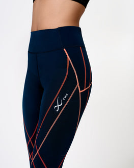 Endurance Generator 2.0 Joint & Muscle Support Compression Tight: Women's Navy Blue/Blush Coral