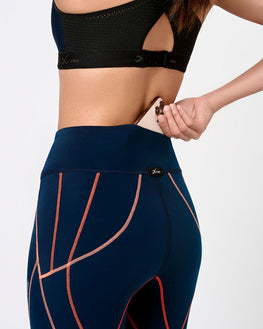 Endurance Generator 2.0 Joint & Muscle Support Compression Tight: Women's Navy Blue/Blush Coral