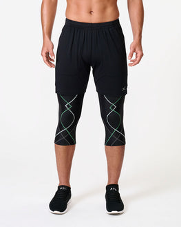 Stabilyx Joint Support 3/4 Compression Tight: Men's Black/Dusty Cypress